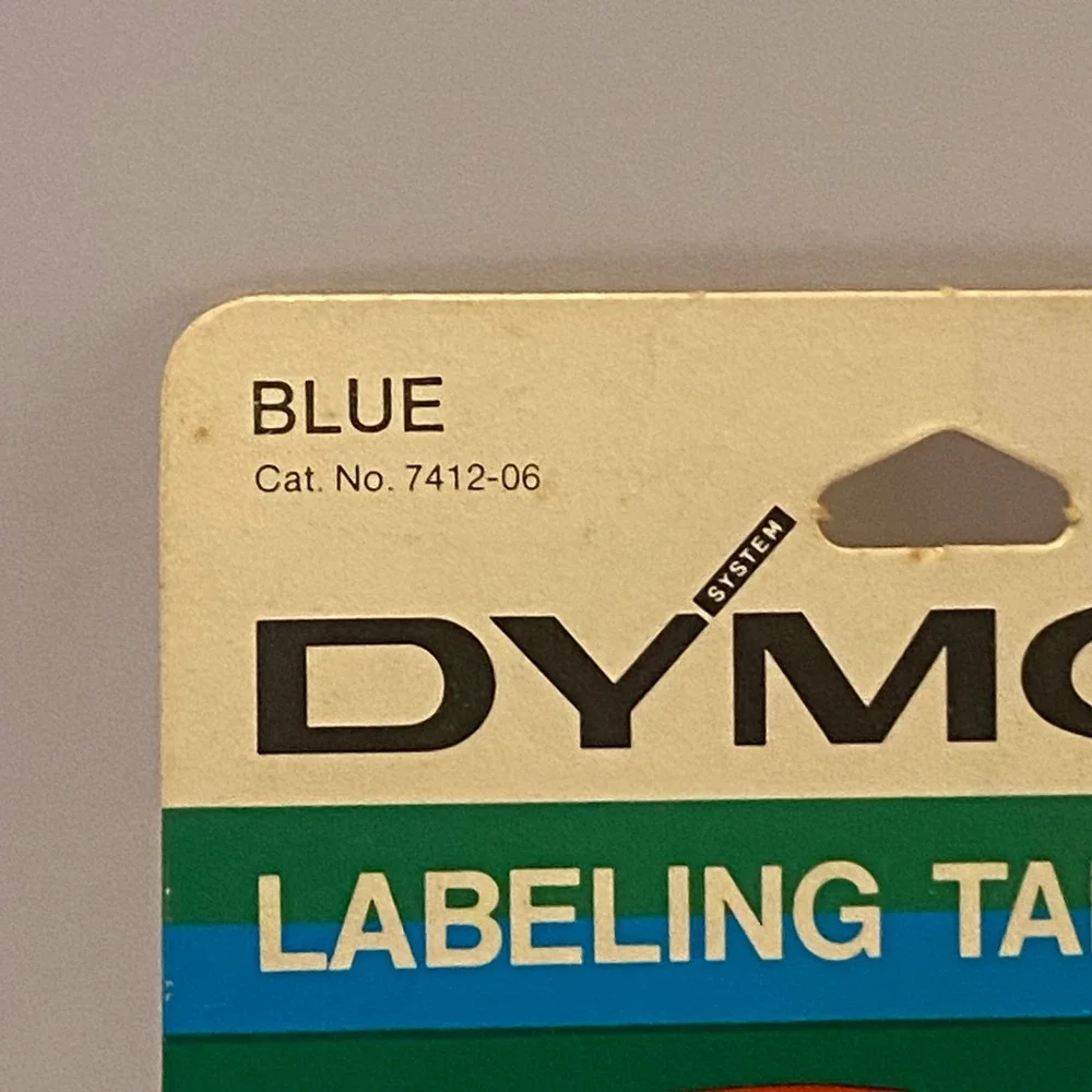Dymo Labeling Tape‎ Blue 1/4 Inch x 144 Inch Vintage Embossing Tape 7412-06 NEW